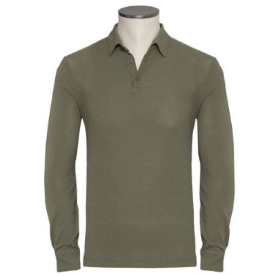 Zanone Ice-Pique Long Sleeve Olive