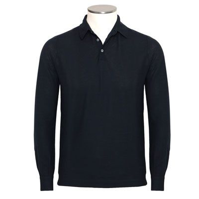 Zanone Ice-Cotton Polo Longsleeve Navy