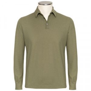 Zanone Ice-Cotton Polo Longsleeve Green