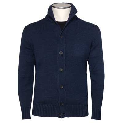 Zanone Chioto Cardigan Denim Blue